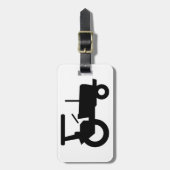 ヴィンテージトラクタシルエットファーム機器アイコン ラゲッジタグ (正面縦)