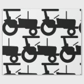 ヴィンテージトラクタシルエットファーム機器アイコン ラッピングペーパー (フラット)