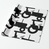 ヴィンテージトラクタシルエットファーム機器アイコン ラッピングペーパー (アンロールド)