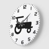 ヴィンテージトラクタシルエットファーム機器アイコン ラージ壁時計 (傾斜)