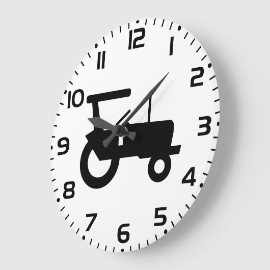 ヴィンテージトラクタシルエットファーム機器アイコン ラージ壁時計 (傾斜)