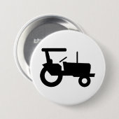 ヴィンテージトラクタシルエットファーム機器アイコン 缶バッジ (正面&裏面)