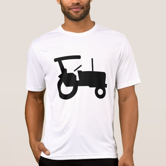 ヴィンテージトラクタシルエットファーム機器アイコン Tシャツ (正面)