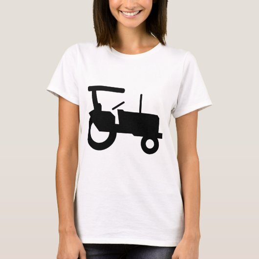 ヴィンテージトラクタシルエットファーム機器アイコン Tシャツ (正面)
