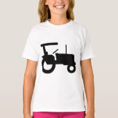 ヴィンテージトラクタシルエットファーム機器アイコン Tシャツ (正面)