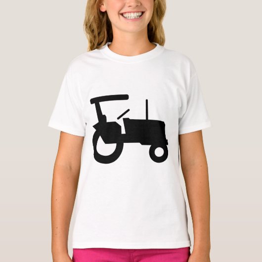 ヴィンテージトラクタシルエットファーム機器アイコン Tシャツ (正面)