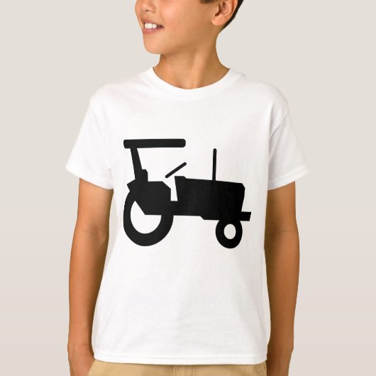 ヴィンテージトラクタシルエットファーム機器アイコン Tシャツ (正面)