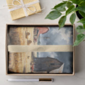 ヴィンテージトラクターと納屋の反対側 薄葉紙 (ギフト)