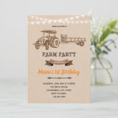 ヴィンテージトラクターの農場納屋の招待状 招待状 (スタンド正面)