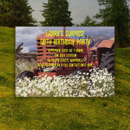 ヴィンテージトラクターアダルトオス誕生日パーティー 招待状