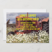 ヴィンテージトラクターアダルトオス誕生日パーティー 招待状 (正面)