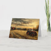 ヴィンテージトラクターオンザファーム秋の感謝祭 シーズンカード (正面)