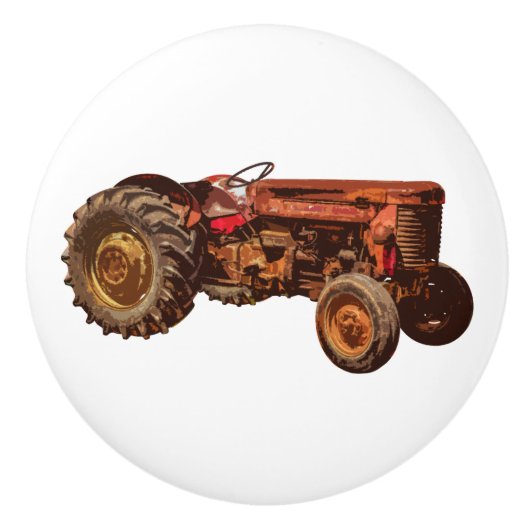 ヴィンテージトラクターファームハウスドロワープル セラミックノブ (正面)