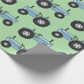 ヴィンテージトラクターブルーラッピング紙 ラッピングペーパー (角)