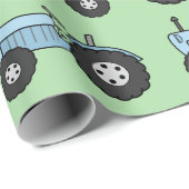 ヴィンテージトラクターブルーラッピング紙 ラッピングペーパー (ロールコーナー)