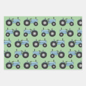 ヴィンテージトラクターブルー ラッピングペーパーシート (正面3)