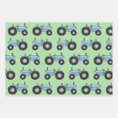 ヴィンテージトラクターブルー ラッピングペーパーシート (正面2)