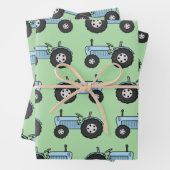 ヴィンテージトラクターブルー ラッピングペーパーシート (インサイチュ)