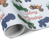 ヴィンテージトラクターメリーファームクリスマス ラッピングペーパー (ロールコーナー)