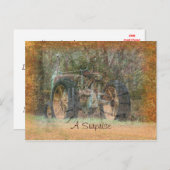 ヴィンテージトラクター招待状の任意の大事な行事 インビテーションポストカード (正面/裏面)
