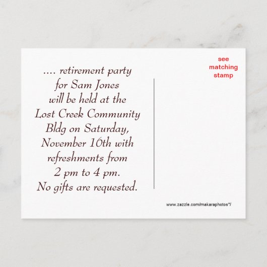 ヴィンテージトラクター招待状の任意の大事な行事 インビテーションポストカード (裏面)