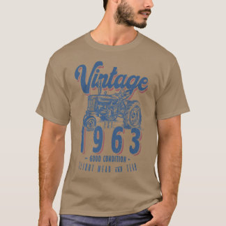 ヴィンテージトラクター農家生まれ誕生日イン1963 & Est Tシャツ