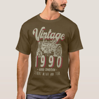 ヴィンテージトラクター農家生まれ誕生日イン1990 & Est Tシャツ