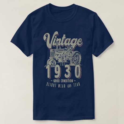 ヴィンテージトラクター農家92番目の誕生日確立1 Tシャツ (デザイン正面)