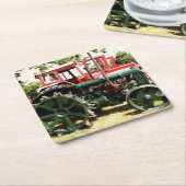 ヴィンテージトラクター スクエアペーパーコースター (アングル)