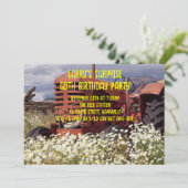 ヴィンテージトラクター 大人の男性 誕生日パーティー 招待状 (スタンド正面)