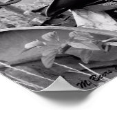 ヴィンテージトラクター（白黒） ポスター (角)