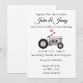 ヴィンテージトラクタ結婚式招待状農家 招待状 (正面/裏面)