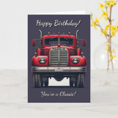 ヴィンテージトラックあなたはクラシック誕生日カード カード (黄色い花)