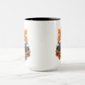 ヴィンテージトラックとカボチャと紅葉のマグ マグカップ (中央)