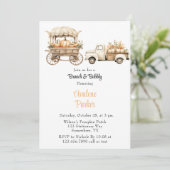 ヴィンテージトラックとカボチャのブランチ&バブリー 招待状 (スタンド正面)