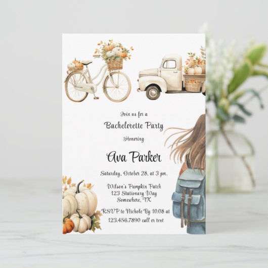 ヴィンテージトラックとカボチャバチェロレッテ 招待状 (スタンド正面)