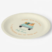 ヴィンテージトラックとカボチャ双子付き秋ベビーシャワー ペーパープレート (アングル)