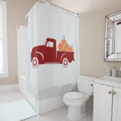 ヴィンテージトラックとカボチャ秋 シャワーカーテン (インサイチュ)