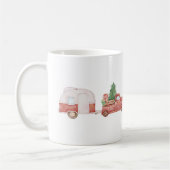 ヴィンテージトラックとキャンパーのクリスマス コーヒーマグカップ (左)