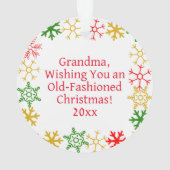 ヴィンテージトラックとクリスマスツリーパーソナライズされた オーナメント (裏面)