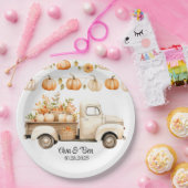 ヴィンテージトラックとパンプキンス結婚ズ ペーパープレート (パーティー)