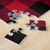 ヴィンテージトラックのおもちゃクリスマスネームスクエア ジグソーパズル (側面)