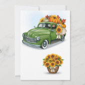 ヴィンテージトラックのハロウィン＆ひまわり ウェディング 招待状 (裏面)