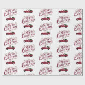 ヴィンテージトラックのメリークリスマス ラッピングペーパー (フラット)