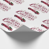 ヴィンテージトラックのメリークリスマス ラッピングペーパー (角)