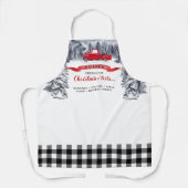 ヴィンテージトラックの新しい切り木、黒いバッファロープレイド エプロン (正面)