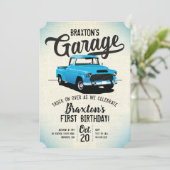 ヴィンテージトラックの誕生日パーティーの招待 招待状 (スタンド正面)