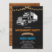 ヴィンテージトラックの誕生日引退パーティー招待状 招待状 (正面/裏面)