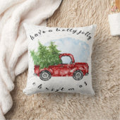 ヴィンテージトラックはクリスマスが短すてきい クッション (ブランケット)