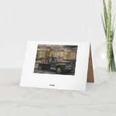 ヴィンテージトラックアンティークトラックオールドトラック サンキューカード (裏面)